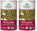 ORGANIC INDIA Whole Psyllium Husk Powder Organic - Psyllium Husk Fiber Supplement, Digestion Support, Vegan, Gluten-Free, Non-GMO, Soluble & Insoluble Fiber Source - 12 oz (Pack of 2)