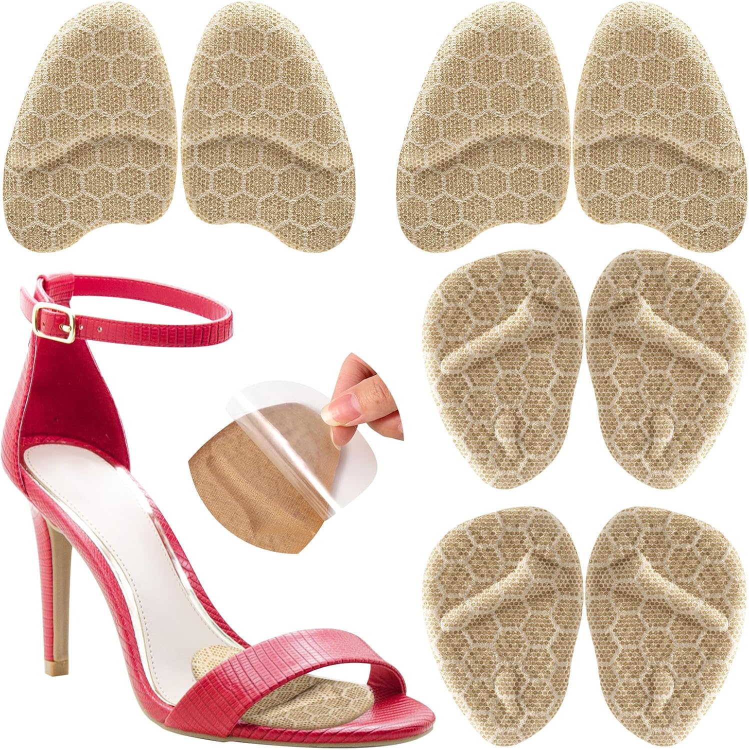 4 Pairs Metatarsal Pads Women, Heel Inserts for Women, Ball of Foot Cushions for Women, High Heel Comfort Pads