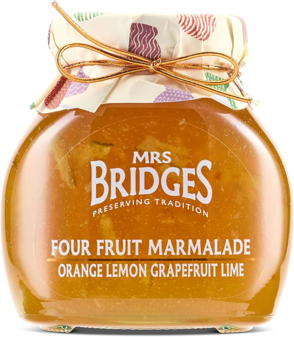Mrs Bridges Four Fruit Marmalade, Made in Scotland, 12oz Jar (Pack of 1)