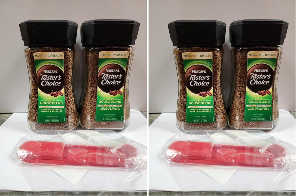 NESCAFÉ Taster's Choice Instant Coffee,Medium Light Roast Coffee,Decaf House Blend,(7 Oz Each),(Pack of 4)