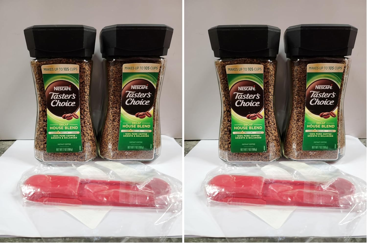 NESCAFÉ Taster's Choice Instant Coffee,Medium Light Roast Coffee,Decaf House Blend,(7 Oz Each),(Pack of 4)