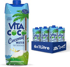 Vita Coco Coconut Water, Pure Original, Refreshing Coconut Taste, Natural Electrolytes, Vital Nutrients, 33.8 Oz (Pack of 6)