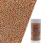 Edible Silver Orange Pearl Sugar Sprinkles Candy 4mm Mini Pearls Cake Decorations Cupcake Toppers Cookie Decorating Perfect for Wedding Party Valentine Halloween Christmas Supplies 3OZ