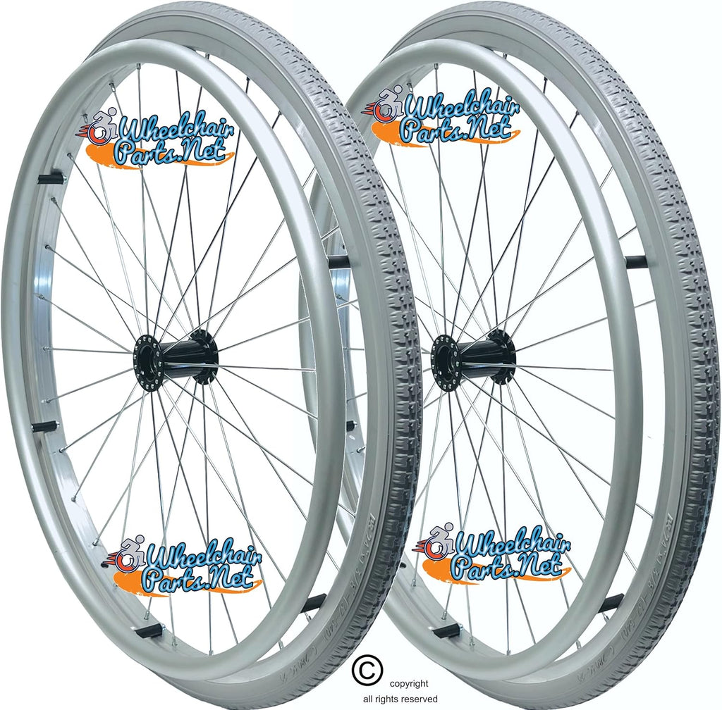 Lightweight 24" X 1 3/8" Wheelchair Wire Spoke Wheel With Soft Roll Tire