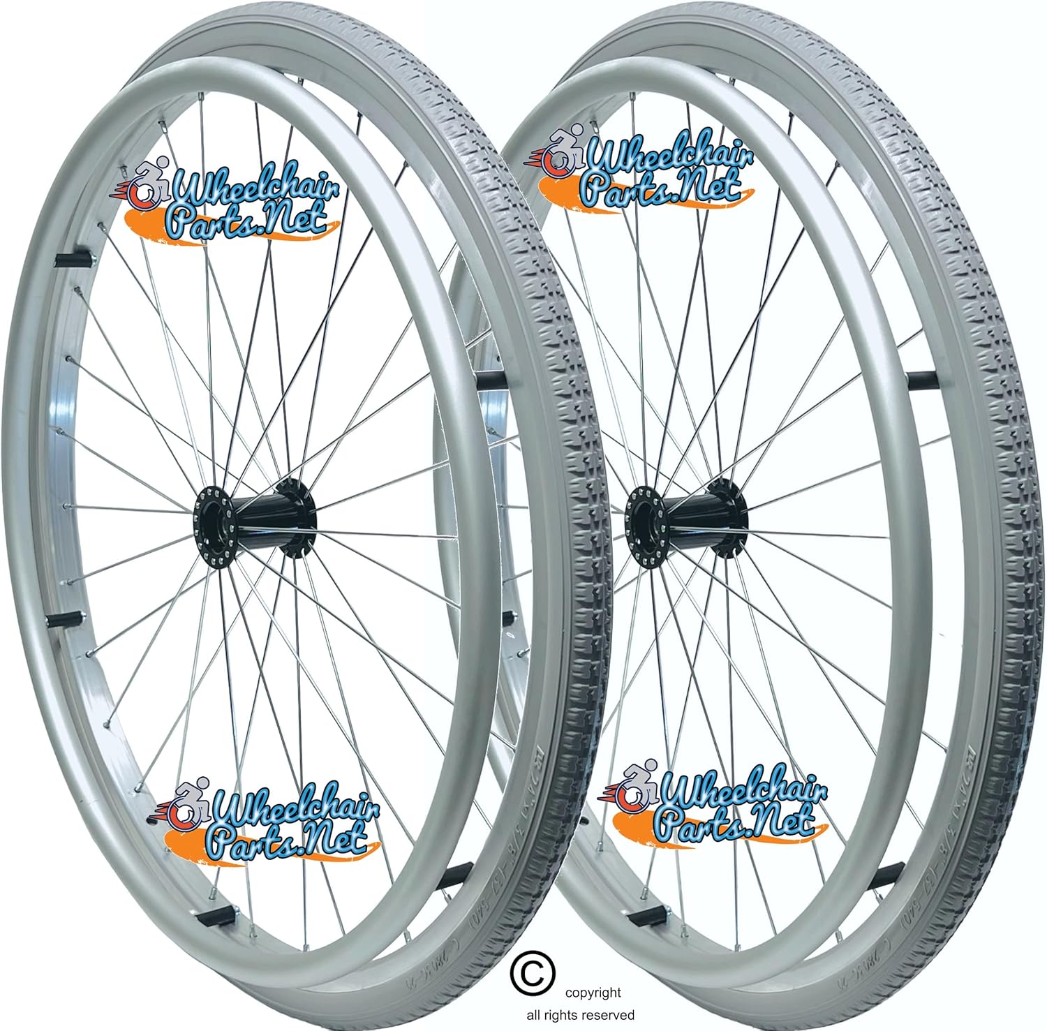 Lightweight 24" X 1 3/8" Wheelchair Wire Spoke Wheel With Soft Roll Tire