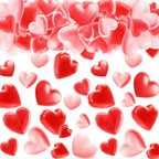 66 PCS Edible Heart Cupcake Toppers Wafer Paper Valentine's Day Cupcake Sweet Love Heart Cake Decorations Picks for Birthday Party Wedding Engagement Party Decorations Supplies
