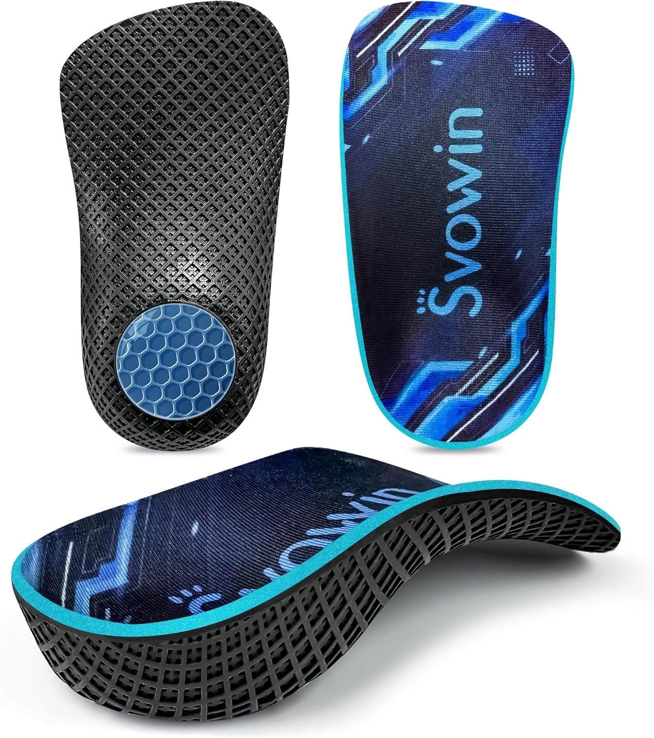 Svowin High Arch Support Shoe Inserts for Flat Feet, Orthotic Insoles for Plantar Fasciitis, Comfort 3/4 Heel Cups for Men Wowen Over-Pronation and Heel Pain (Large(Men's 9-11 / Women's 10-12))