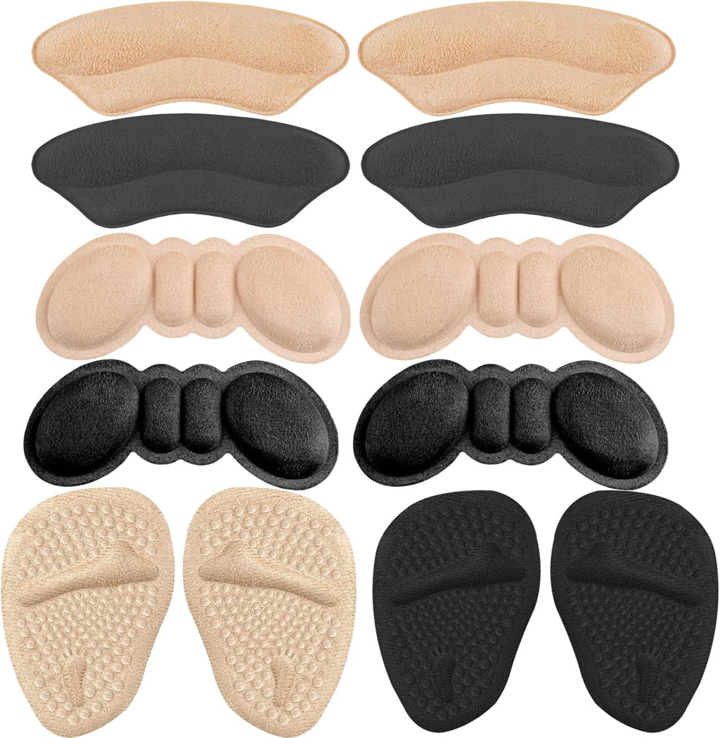 6 Pairs Heel Grips for Women's Shoes, Heel Pads for Shoes, Shoe Cushions for Women High Heel Comfort Pads - Metatarsal Pads Womens, High Heel Inserts & Shoe Inserts for Women