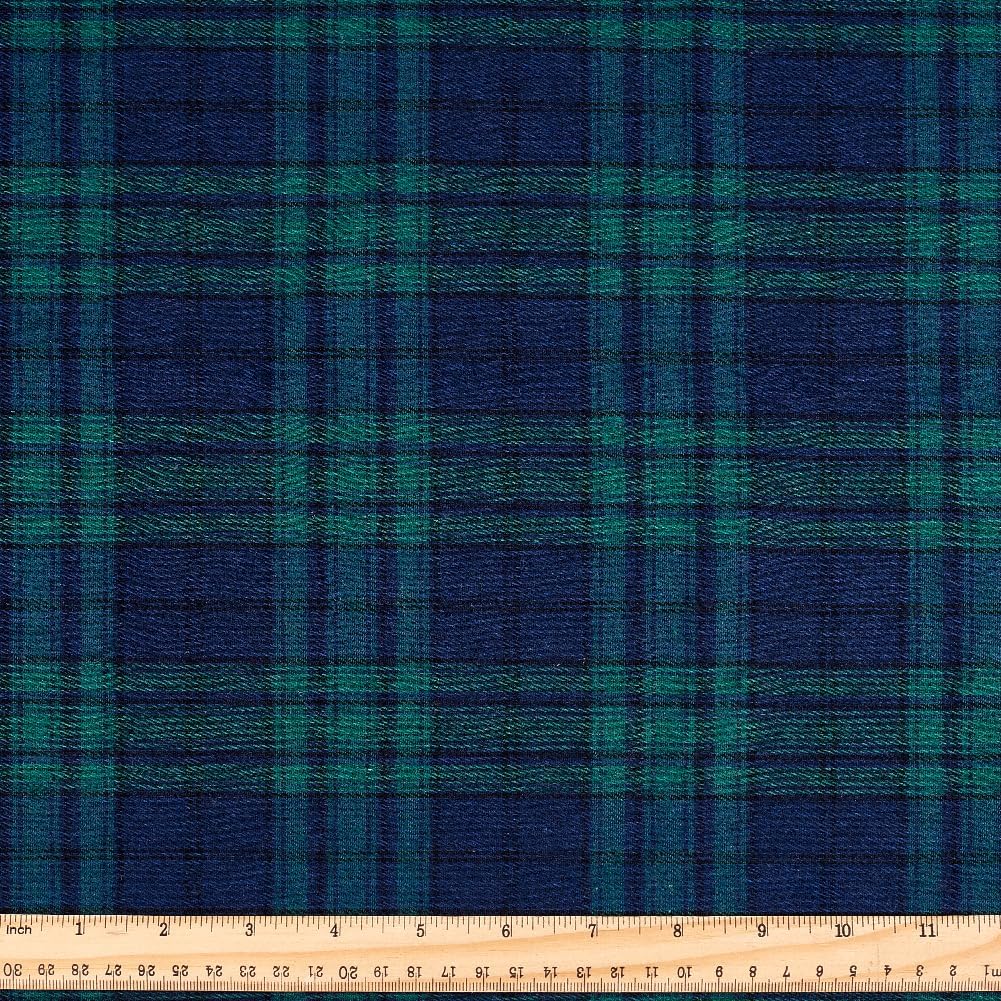 PH PandaHall 1.1Yard Plaid Fabric 58.3inch Wide Scottish Fabrics Green and Blue Tartan Pattern Fabrics Cotton Gingham Checkered Fabric for Sewing Craft Clothing Curtain Tablecloth Home Decor