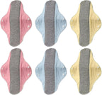 6 Pieces Reusable Menstrual Pads Leakproof Washable Breathable Napkins Reusable Sanitary Pads Panty Liners Soft Cloth Menstrual (Random Color)