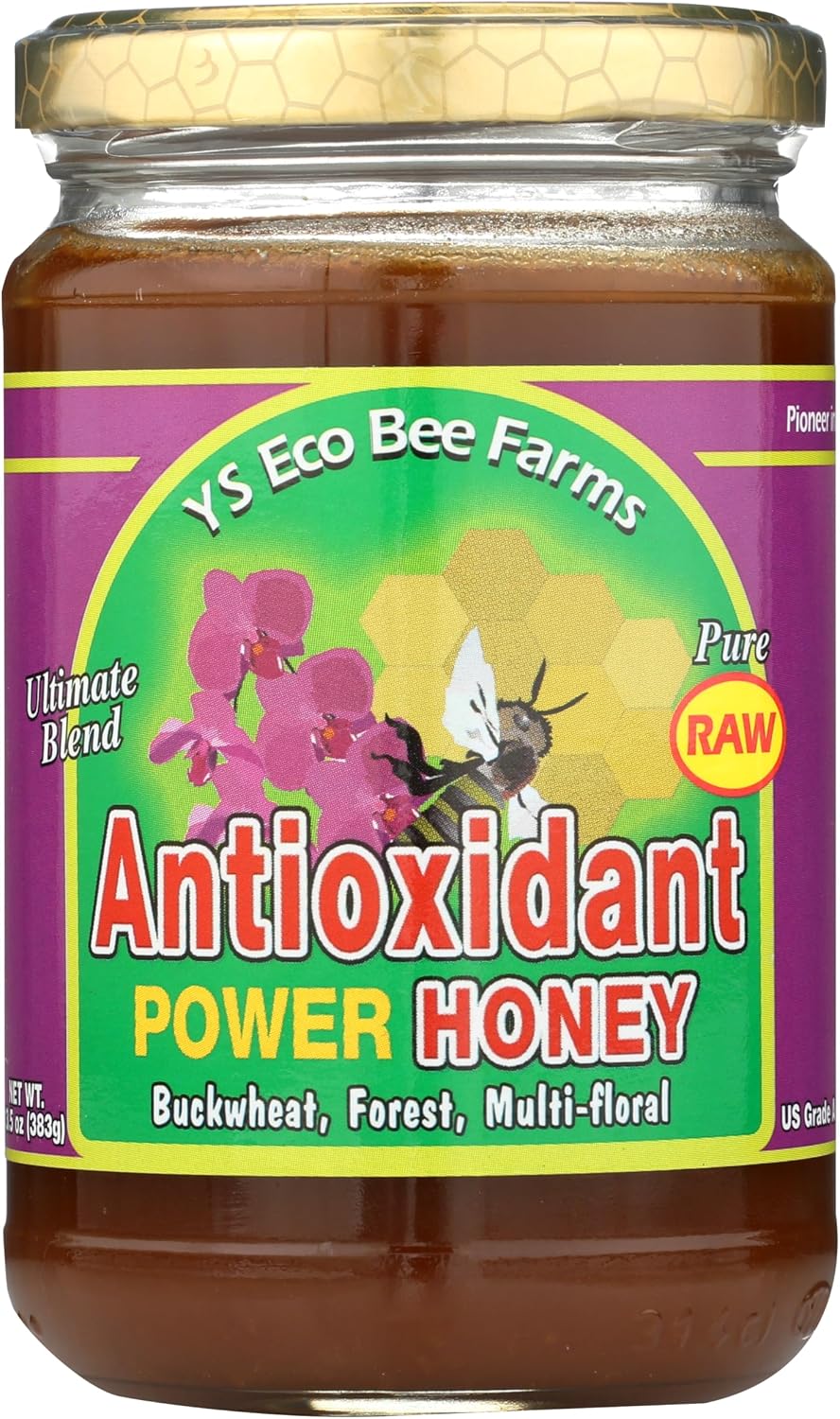 Raw Antioxidant Power Honey YS Eco Bee Farms 13 oz Paste