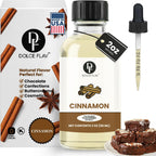 Dolce Flav Natural Cinnamon Extract – 2 Ounce Oil-Soluble Kosher, Sugar-Free, Concentrated Spice Flavor for Candy, Chocolates & Desserts, Includes Measured Dropper