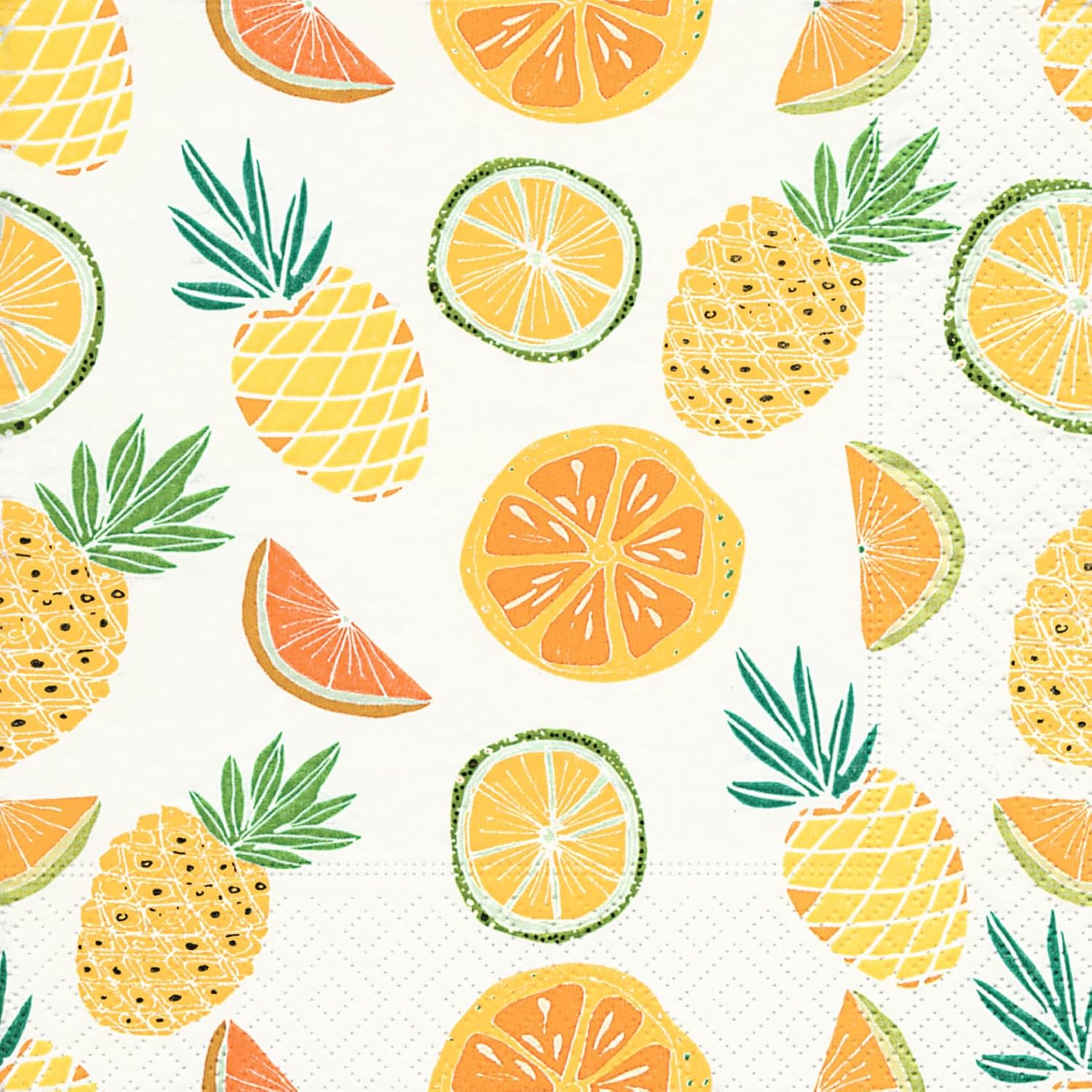 IHR Ideal Home Range Party Napkins Disposable 3-Ply Paper Lunch Napkin Pack, 6.5" x 6.5", Tropical Medley, 20-Count