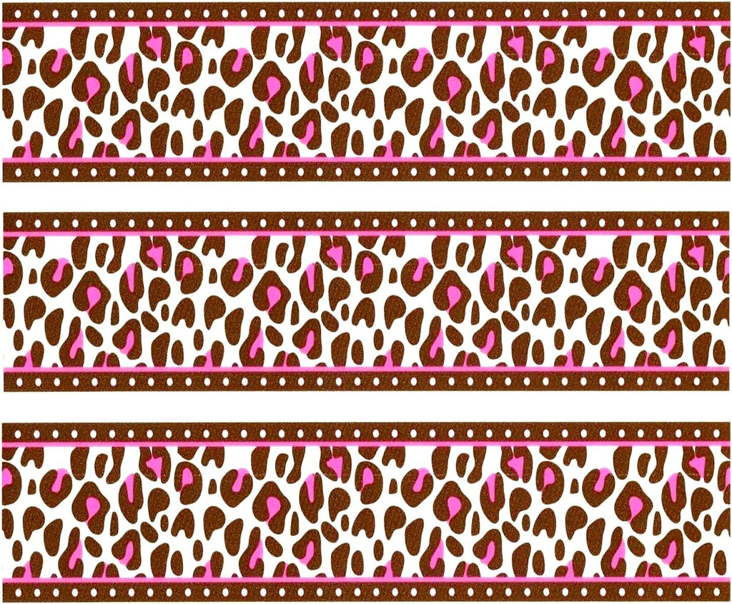 Whimsical Practicality Pink Cheetah Print Cake Border Edible Image Cake Topper