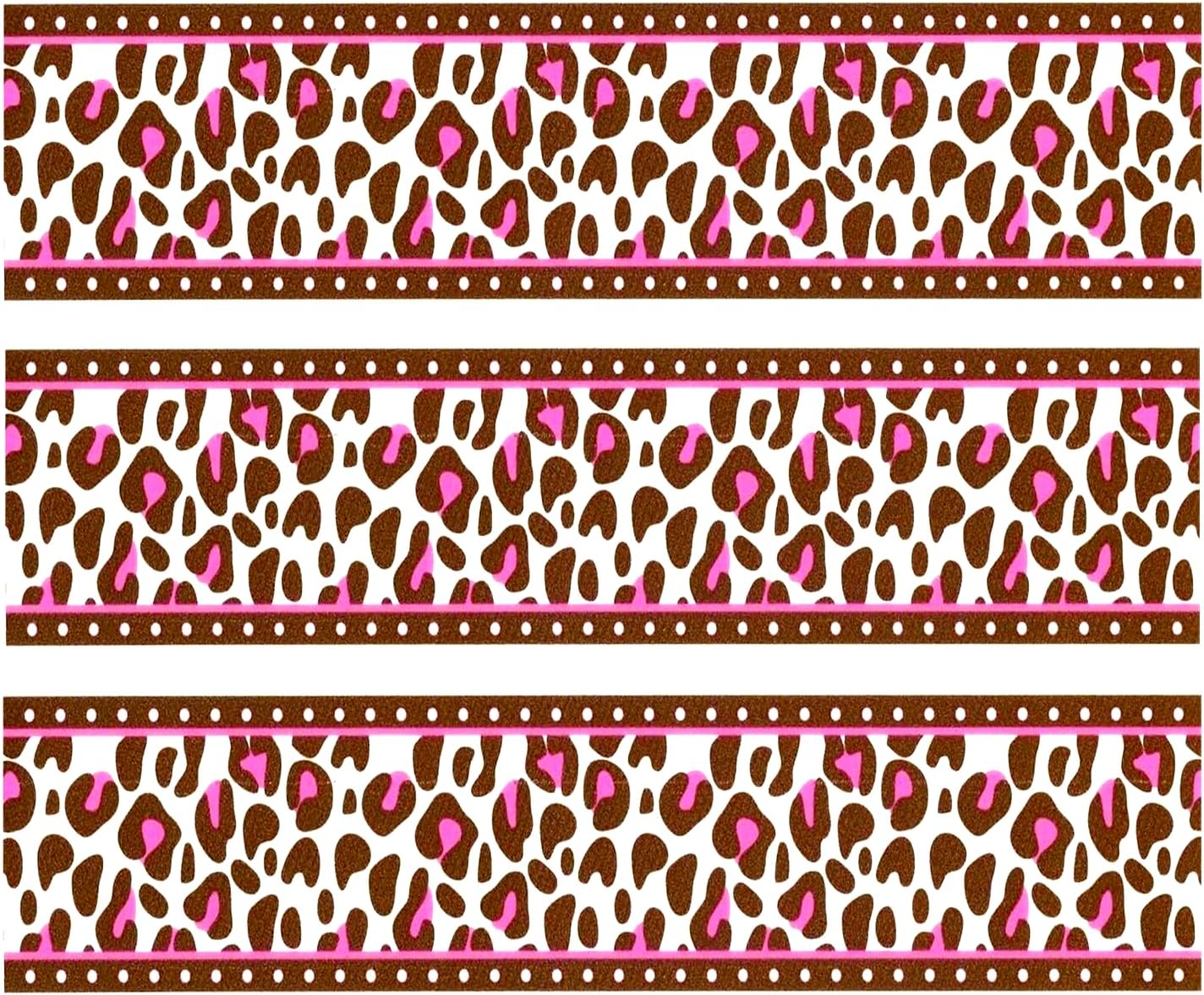 Whimsical Practicality Pink Cheetah Print Cake Border Edible Image Cake Topper