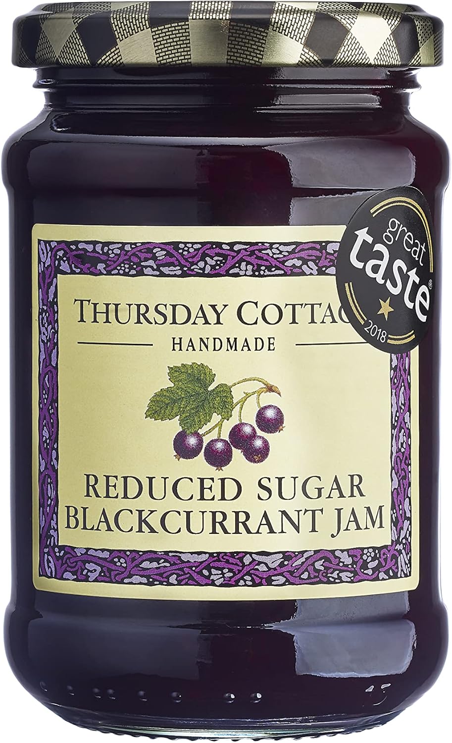 Thursday Cottage Handmade Reduced Sugar Blackcurrant Jam, 315g