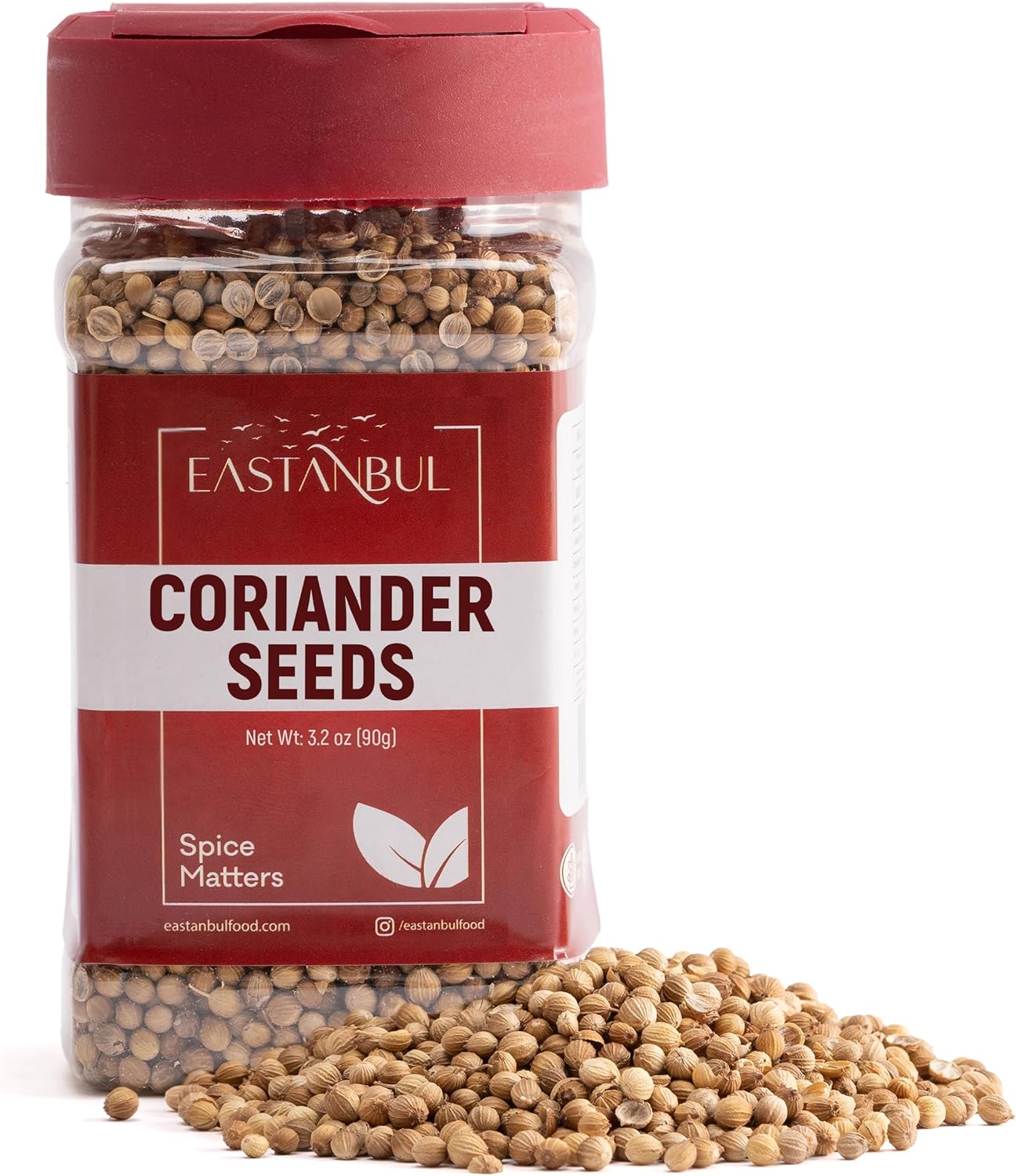 Eastanbul Coriander Seeds Whole, 3.2oz, Cilantra, Coriander for Cooking, Pickling Spice, Canning, Biltong, Cornbeef Brisket, Corriander Tea, AKA Dhania & Chinese Parsley Seeds, Vegan