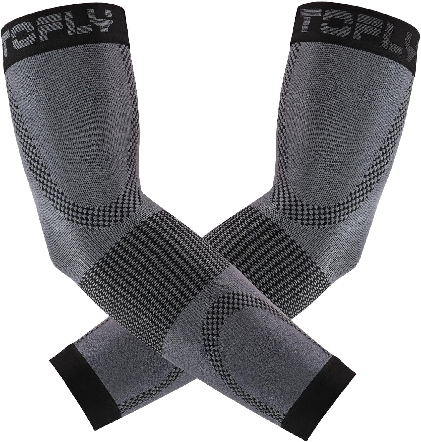 TOFLY Compression Arm Sleeves Elbow Braces for Men & Women (1 Pair), 20-30 mmHg Graduated Compression Arm Braces Support for Tennis Elbow, Tendonitis, Lymphedema, Arthritis, Edema, Workouts, Black M
