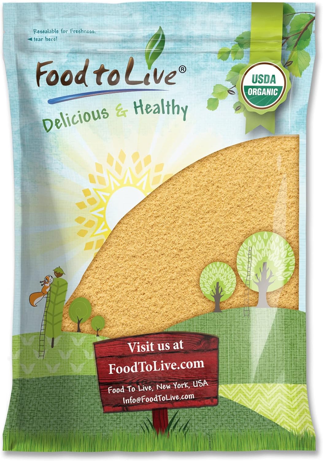Food to Live Organic Golden Flaxseed Meal, 5 Pounds – Cold-Milled Flax Seeds. Non-GMO, Raw, Kosher, Vegan Bulk. Rich in Omega-3, and Dietary Fiber. Vegan Egg Substitute. Great for Baking
