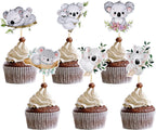 Gyufise 36Pcs Koala Cupcake Toppers Glitter Wild Animal Cupcake Picks Koala Birthday Cupcake Decorations Baby Shower Birthday Theme Party Cake Decorations Supplies
