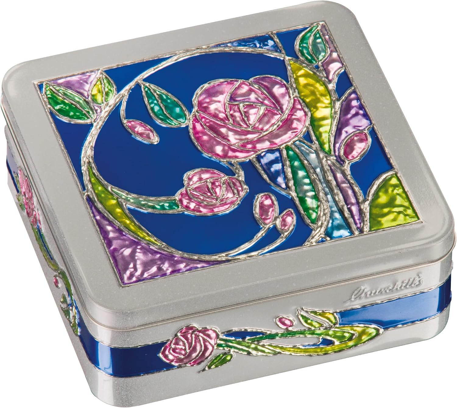 Churchill's Rose Garden Tin with Belgian Chocolate Biscuits 200 g