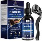 TOMUM 5% Minoxidil Beard Growth Kit for Men – Hair & Beard Regrowth Serum, Helps Fill Patchy Beards, Thicker Fuller Facial & Scalp Hair, Topical Solution