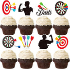 Dart Theme Party Cupcake Toppers 48pcs Dart Target Theme Cupcake Toppers for Dart Lovers Birthday Party Dart War Baby Shower Supplies