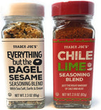 Trader Joe's Seasonings Bundle - Everything But The Bagel Sesame and Chile Lime Seasoning Blends (1 of each)