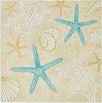 Gift Boutique 100 Starfish and Seashells Luncheon Napkins Disposable Paper Beach Sea Shell Star Fish Lunch Napkin for Tropical Coastal Party Supplies