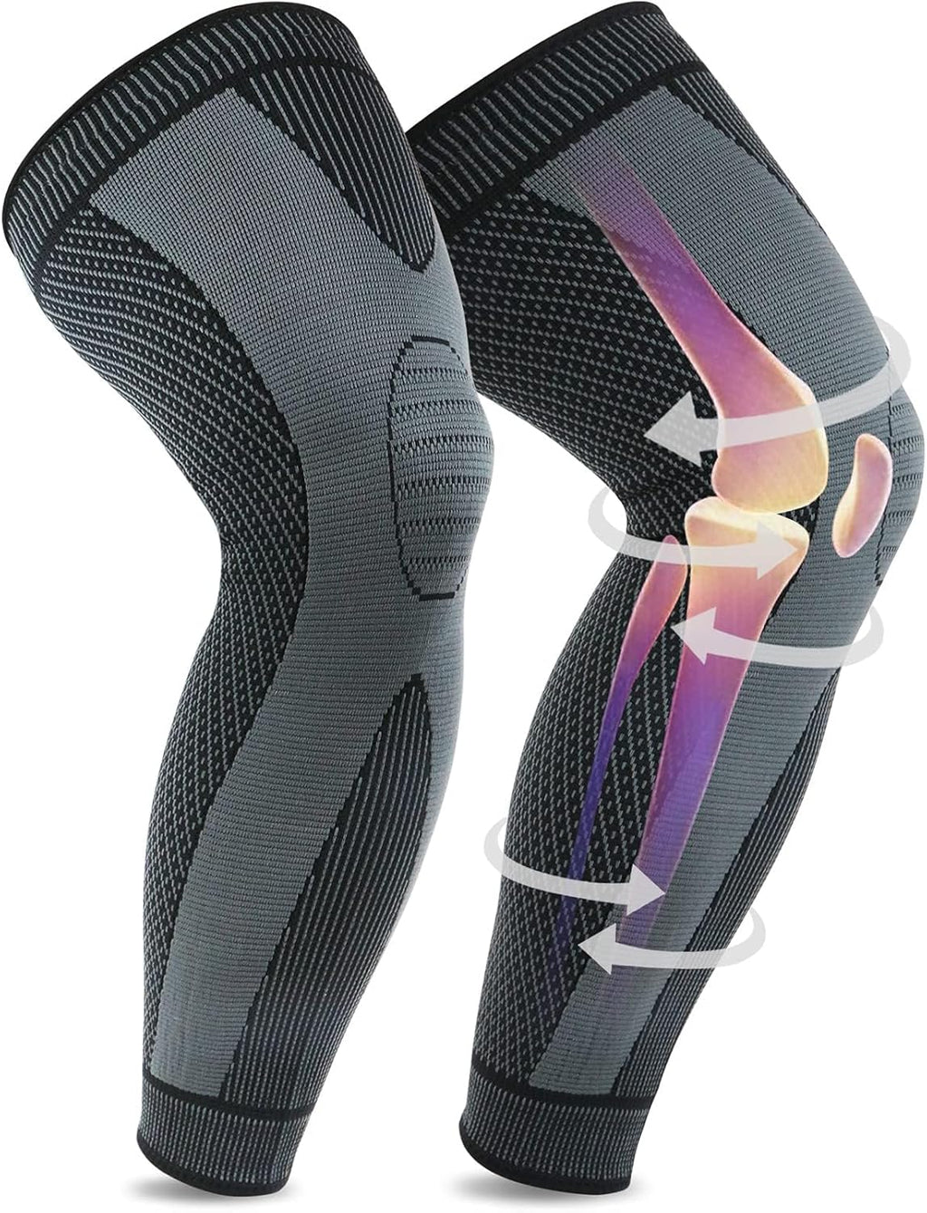 beister Full Leg Sleeve, Knee Braces for Knee Pain Women & Men, Knee Compression Sleeves, Knee Support for Meniscus Tear, ACL, Arthritis, Joint Pain Relief,Sport (Pair)