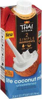 Thai Kitchen Unsweetened Lite Coconut Milk, 25.36 fl oz (Pack of 6)