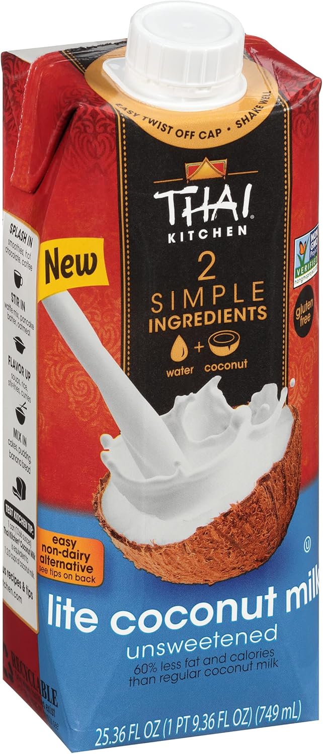 Thai Kitchen Unsweetened Lite Coconut Milk, 25.36 fl oz (Pack of 6)