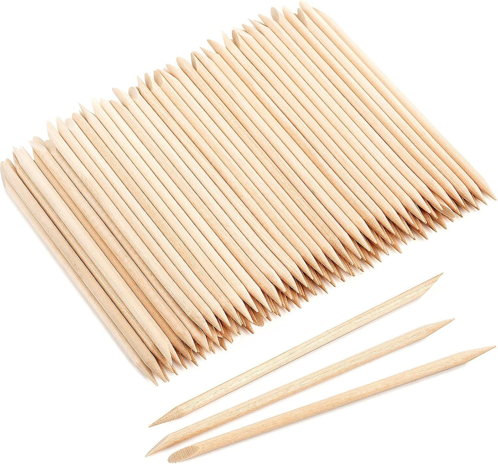 EWVVSS 600 Pcs 4.5 Inch Orange Sticks for Nails Double Sided Multi-Use Wooden Cuticle Pusher Sticks Manicure Pedicure Tool Cuticle Sticks or Eyebrow Waxing Sticks for Facial Hair Removal