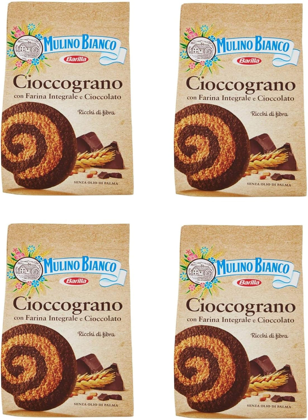 Mulino Bianco Cioccograno Cookies 330g 11.64oz, Pack of 4