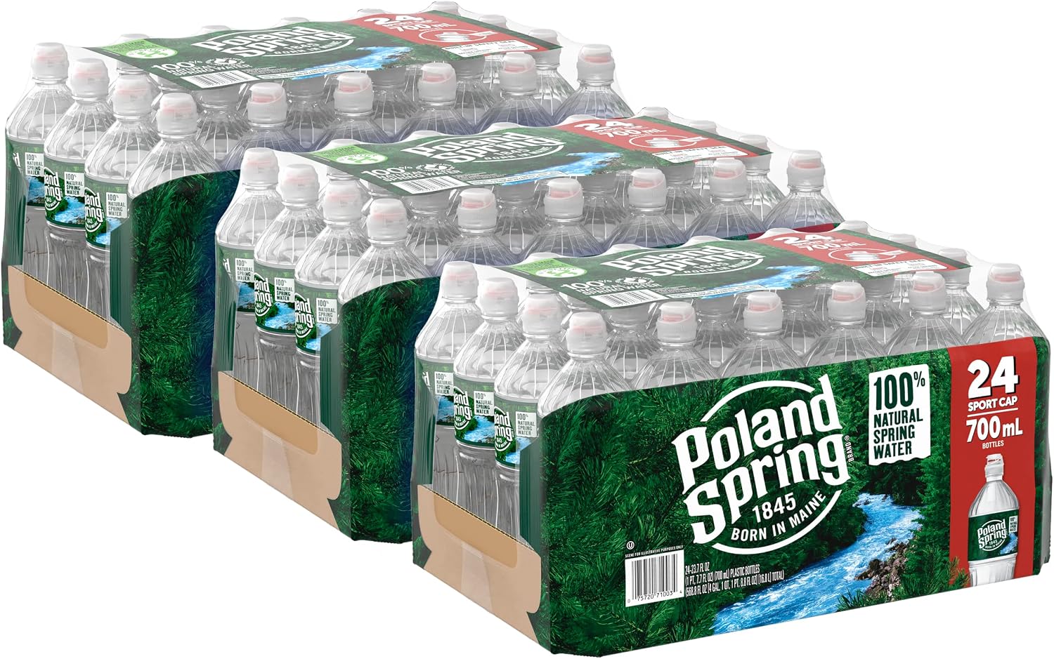 Poland Spring Case Bundles (23.7 oz. Case of 24 (Sport Top) - 3 Cases)