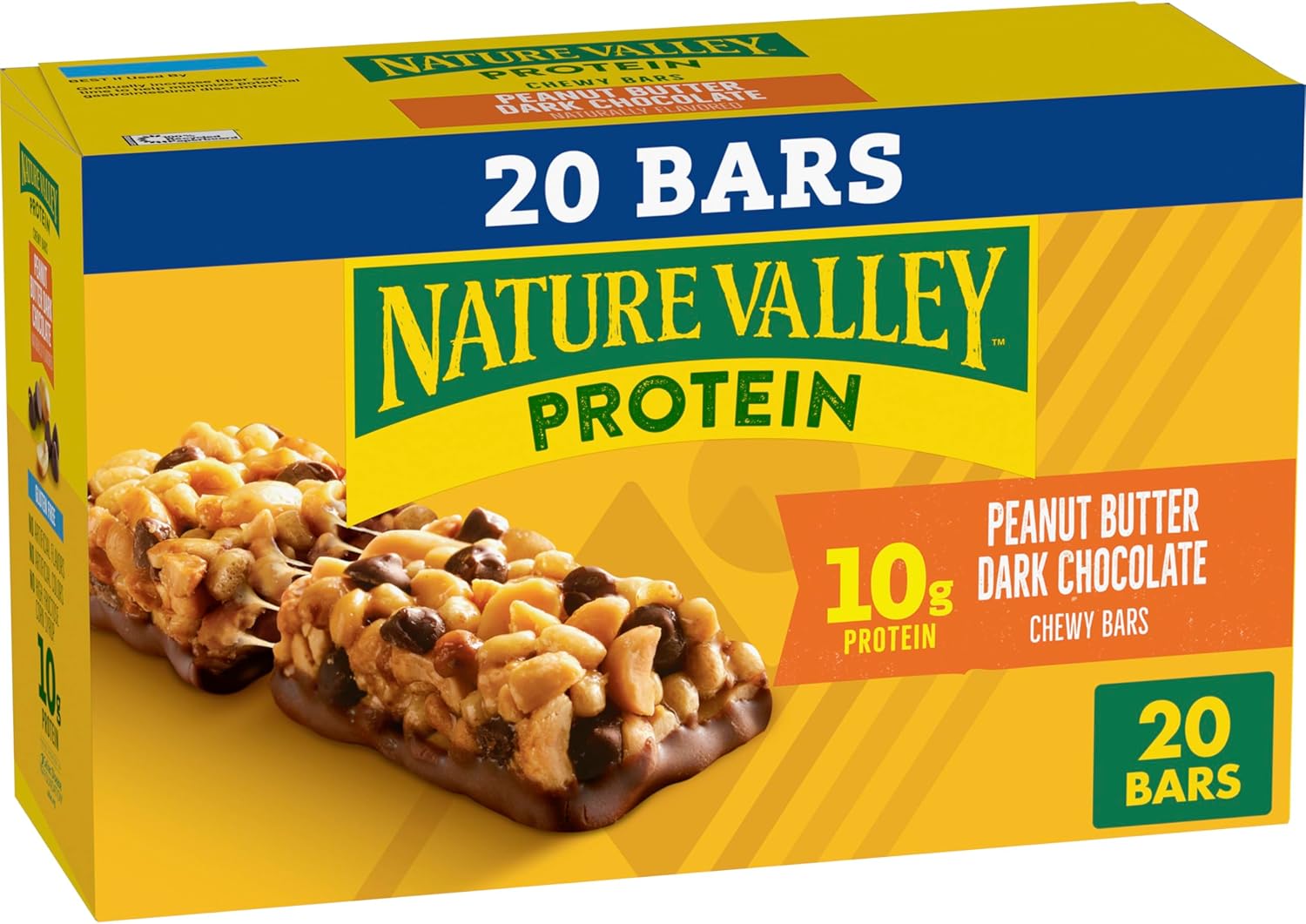 Nature Valley Protein Chewy Snack Bars, Peanut Butter Dark Chocolate, 20 Bars, 28.4 oz