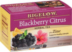 Bigelow Tea Blackberry Citrus plus Zinc Herbal Tea, Caffeine Free, 18 Total Tea Bags (Pack of 1)