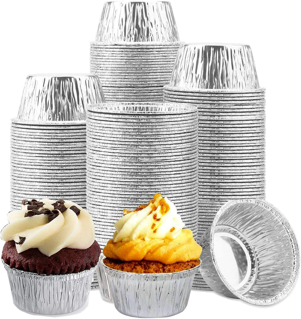 Aluminum Foil Ramekins [150 Pack] 4 oz Aluminum Disposable Ramekins Baking Cups Aluminum Tin Foil Cups for Roasting Tart, Pudding, Souffle, Appetizer