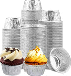 Aluminum Foil Ramekins [150 Pack] 4 oz Aluminum Disposable Ramekins Baking Cups Aluminum Tin Foil Cups for Roasting Tart, Pudding, Souffle, Appetizer