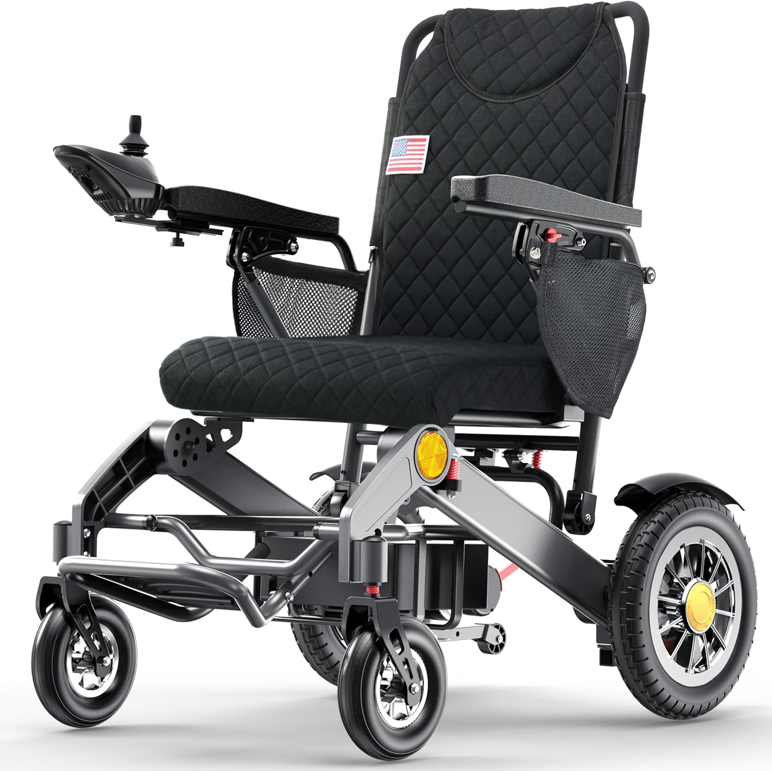 Heavy Duty Electric Wheelchairs for Adults - 20" Wider Seat&25 Miles Range, Support 400 lb, Foldable Powered Wheelchair with 20AH Battery and Large Tire for Home, Park, Black（20% Wider Seat
