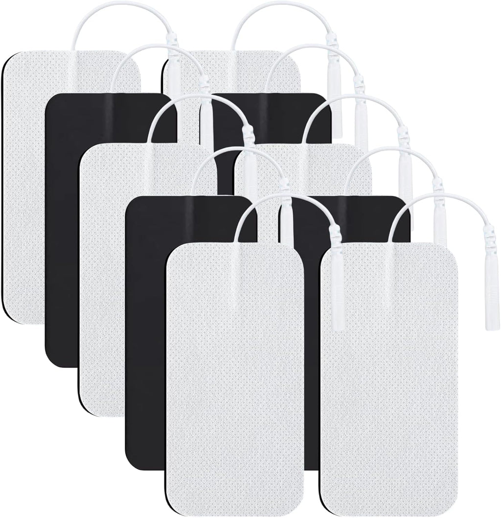 TENS Unit Replacement Pads 10 Pcs, TENS Unit Electrode Pads 2"x4", Large Reusable TENS Pads Replacement for Multiple Pain Relief, Compatible with TENS 7000, AUVON, Etekcity, Nicwell Care TENS Machines