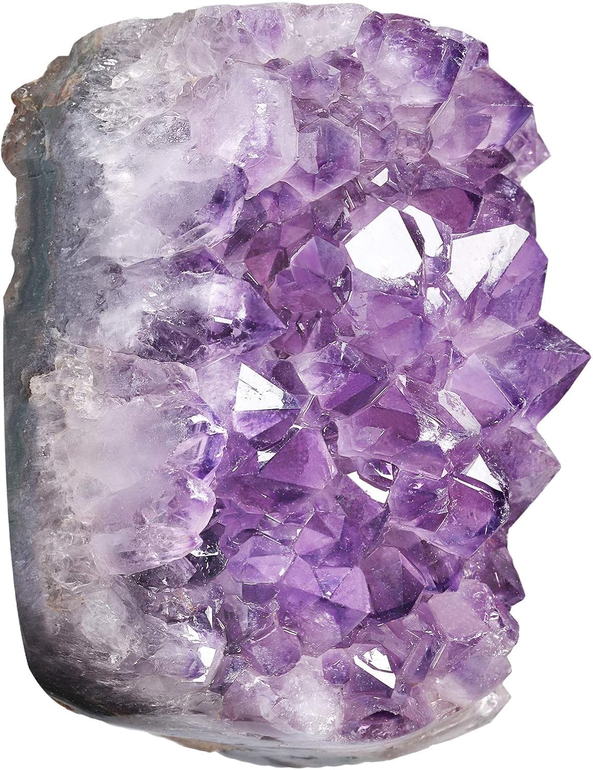 Amogeeli Natural Amethyst Crystal Geode Cluster Specimen for Home Decor, Mineral Raw Stone for Collection