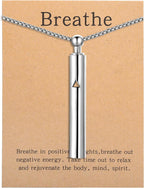 Anxiety Breathe Easy Necklace Mindfulness Breathing Necklace Breathlace Stainless Steel Pendant for Natural Calm & Stress Relief