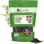 Kevala Organic Black Toasted Sesame Seeds - Unhulled Seeds for Baking and Cooking, Roasted Black Sesame for Asian Cuisine, Contain Unsaturated Fats and Lignans, Convenient Resealable Bag, 2 lb, 32 oz