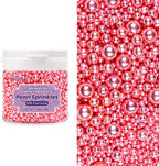Dazzjoy Edible Rose Gold Pearl Sugar Candy Sprinkles, Mix Size, 4.58oz, Sprinkles for Cupcake Decorating, Baking Cake Decorations, Wedding Party Valentines Easter Supplies