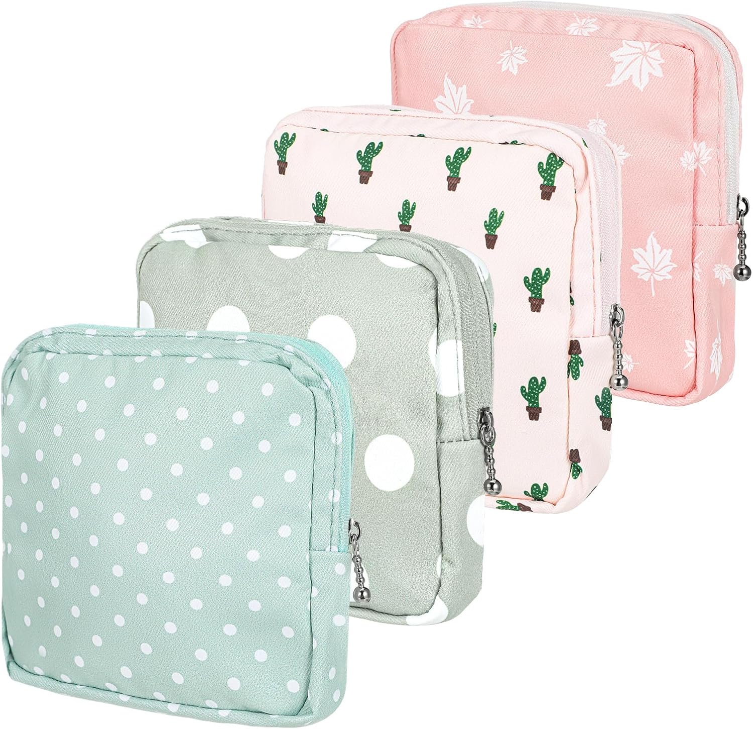 Sanitary Napkin Storage Bags, 4 Pcs Pad Bag for Period Tampon Bags Portable Menstrual Pad Pouch Feminine Pouch First Period Bag Gifts for Women