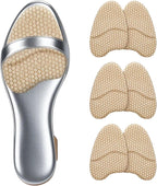 Metatarsal Foot Pads (3 Pairs), Heel Inserts, Ball of Foot Cushions for Women, Shoe Pads, Anti-Slip High Heel Insoles, Heel Cushion Pads