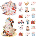60 PCS Edible Farm Animal Cupcake Toppers Farm Animal Cake Decorations Farm Animals Cupcake Picks Edible Farm Birthday Party Decorations for Farm Animal Theme Baby Shower Birthday Party Supplies