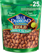 Blue Diamond Almonds, Bold Wasabi & Soy Sauce Flavored Snack Nuts, Bulk Bag, Pantry Staple, GMO-Free, Great for Parties, Lunch, Events, Holiday, and Healthy Snacking, 25 Oz Resealable Bag (Pack of 1)