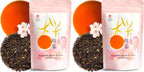 YAMASAN KYOTO UJI Sakura Black Tea Loose Leaf (80g) - Blending Benifuki and Japanese Sakura Cherry Blossom Leaves, Floral and Refreshing Wakocha (Pack of 2)